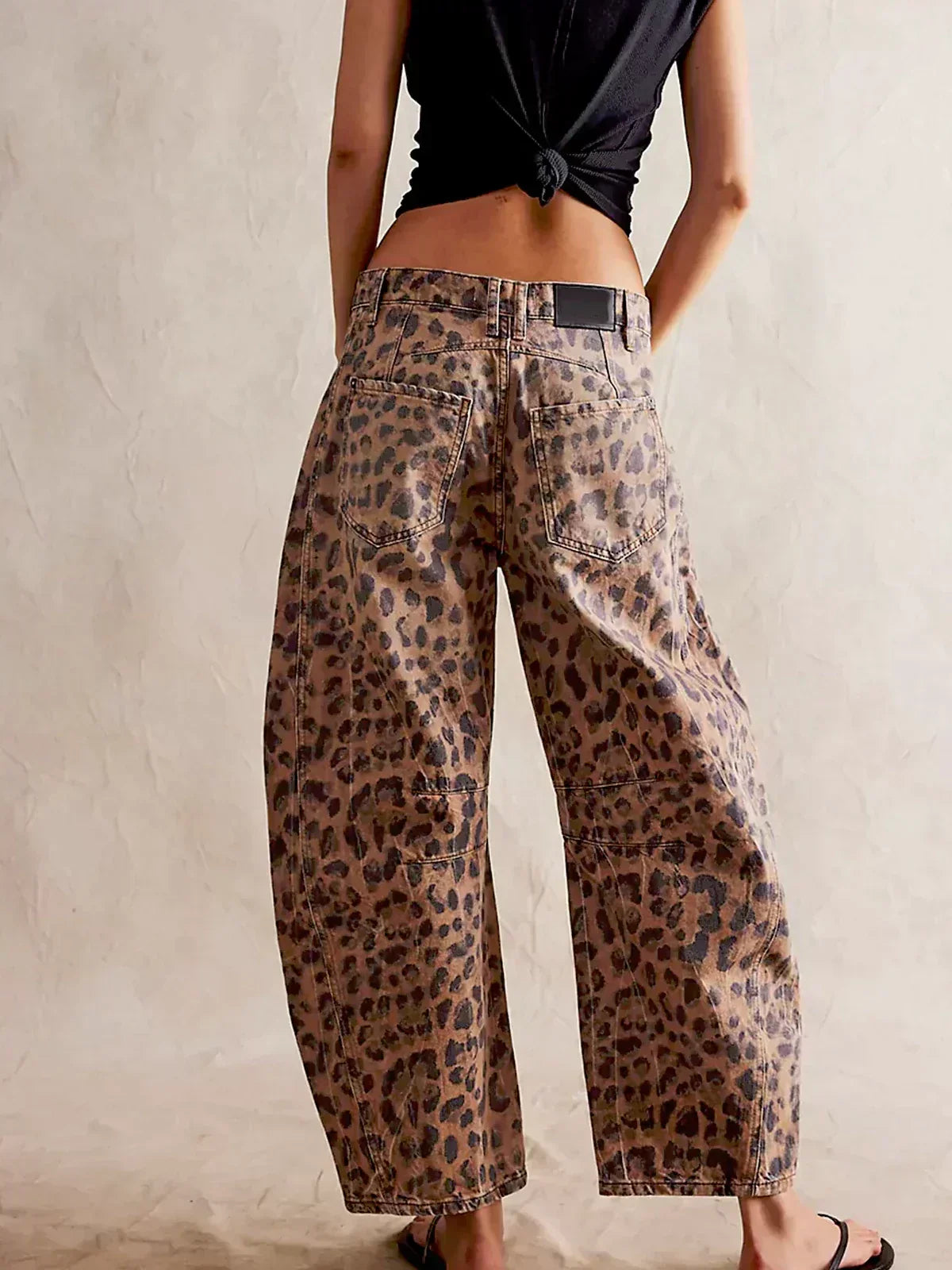 Amore | Damen Bedruckte Jeans mit Weitem Bein