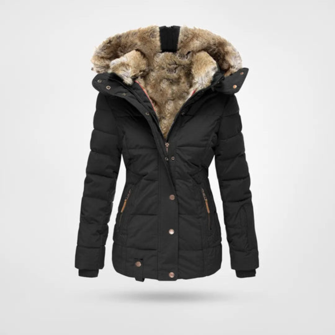 SUENTA Venice Damen Puffer-Parka - Warm und Gefüttert für den Winter Schwarz
