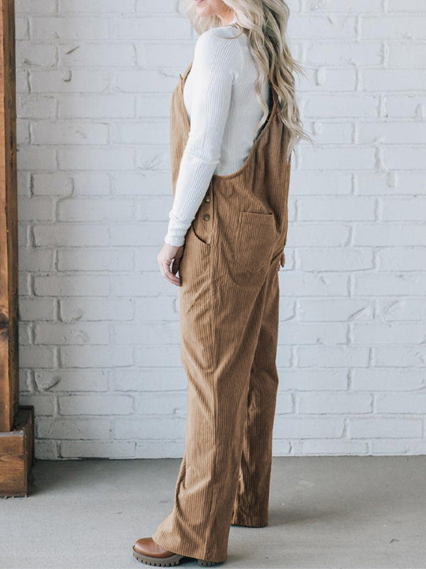 SUENTA Damen Cord Latzhose – Gemütlicher Overall aus Weichem Cordstoff