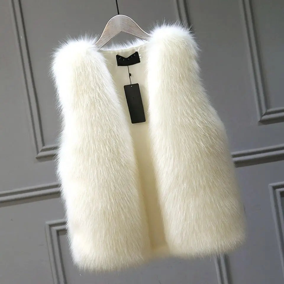 SUENTA Damen Weste Stylische Warme Kalte Jahreszeiten Luxus Beige