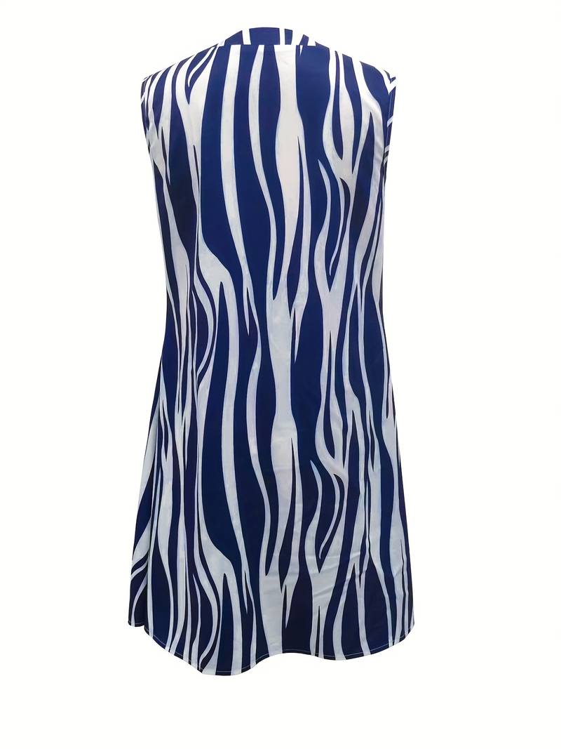 SUENTA Damen Ärmelloses Mini Kleid – Luftiges Sommerkleid mit Streifen