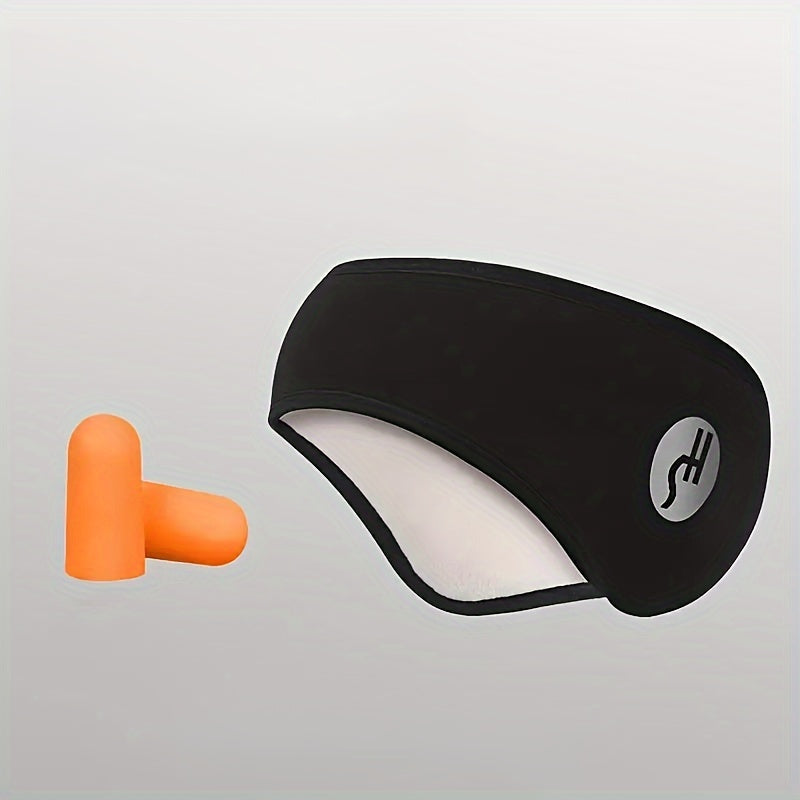 Baumwoll-Schlafmaske mit schalldichten Ohrabdeckungen und Ohrstöpsel-Set