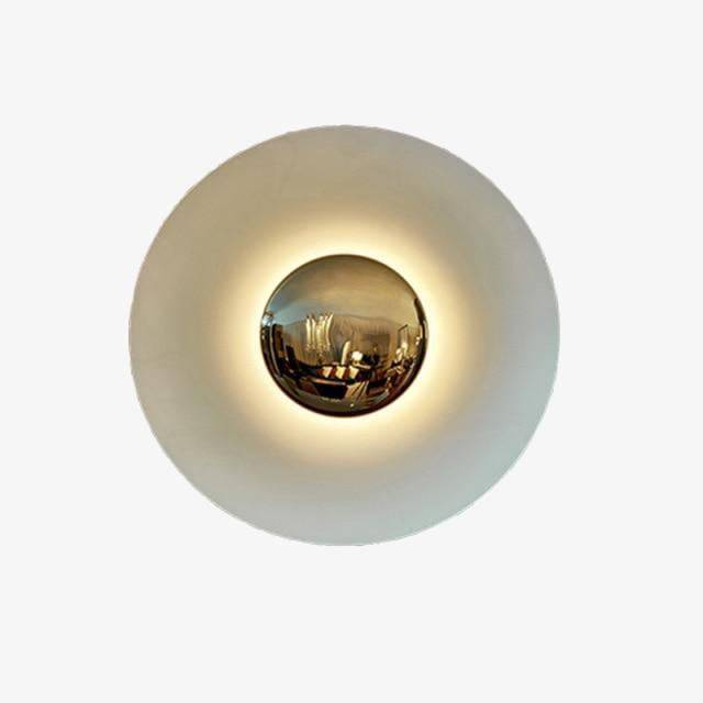 SUENTA Design Wandleuchte Mit LED In Farbigem Metall-Disk Stil Weiß