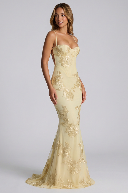 SUENTA Abendkleid mit Blumenmuster – Elegantes rückenfreies Design für Hochzeitsgäste oder besondere Anlässe