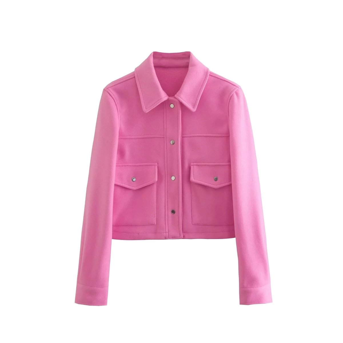 SUENTA Inspire | Schicke Übergangsjacke für Damen – Kurze Jacke mit Knöpfen und Taschen für den Alltag Rosenrot