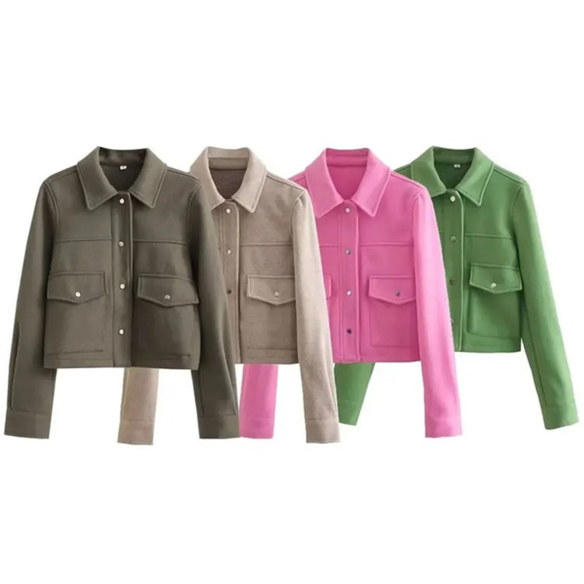 SUENTA Inspire | Schicke Übergangsjacke für Damen – Kurze Jacke mit Knöpfen und Taschen für den Alltag