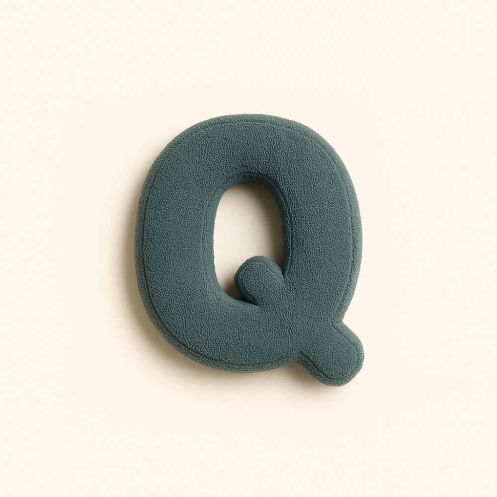 SUENTA Alphabet Kissen Personalisiert Mit 3D Buchstaben Initialen Q