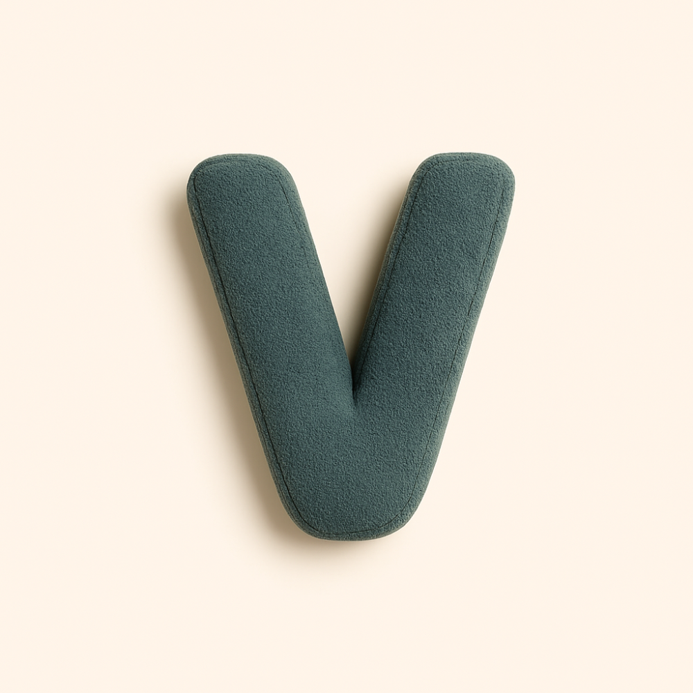 SUENTA Alphabet Kissen Personalisiert Mit 3D Buchstaben Initialen V ( Nicht Vorrätig )