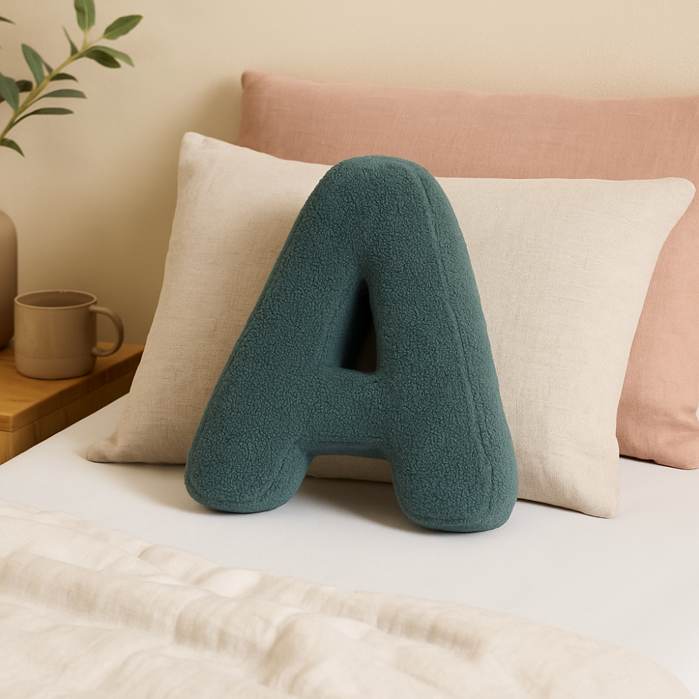 SUENTA Alphabet Kissen Personalisiert Mit 3D Buchstaben Initialen A