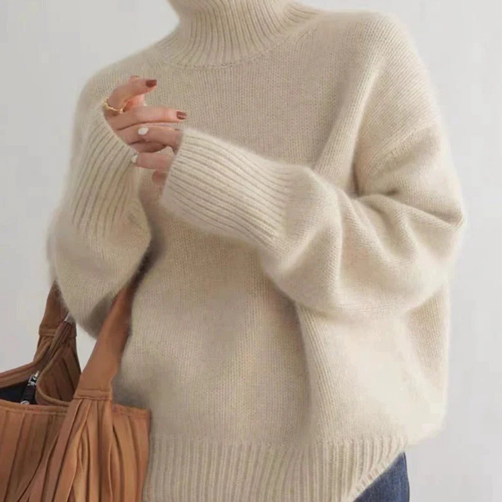 SUENTA Damen Rollkragenpullover Sanfter Luxus Für Jeden Tag Beige