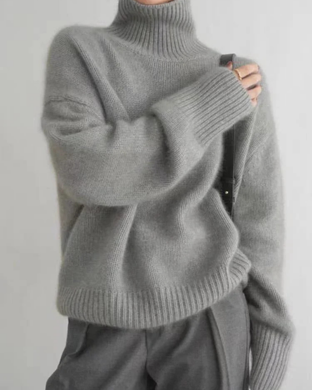 SUENTA Damen Rollkragenpullover Sanfter Luxus Für Jeden Tag Grau