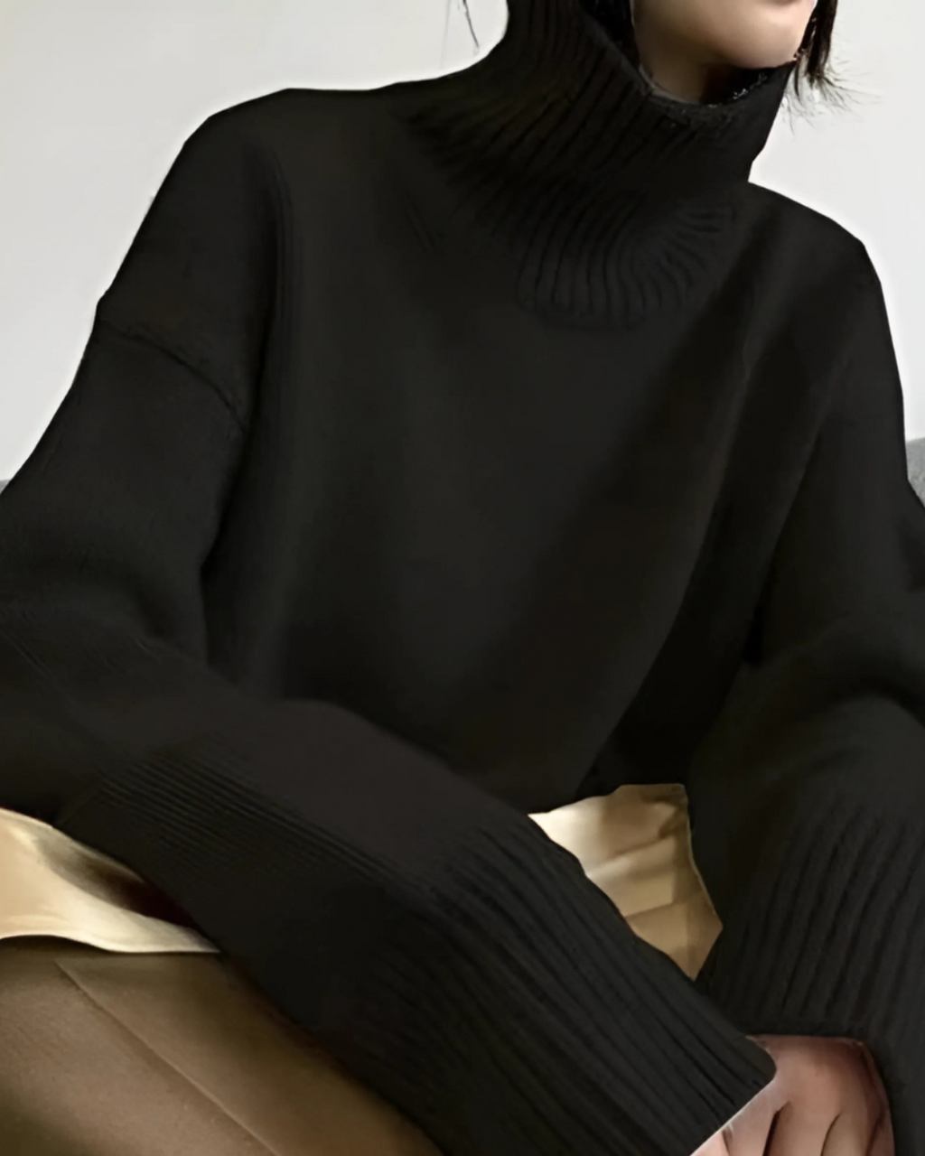SUENTA Damen Rollkragenpullover Sanfter Luxus Für Jeden Tag Schwarz