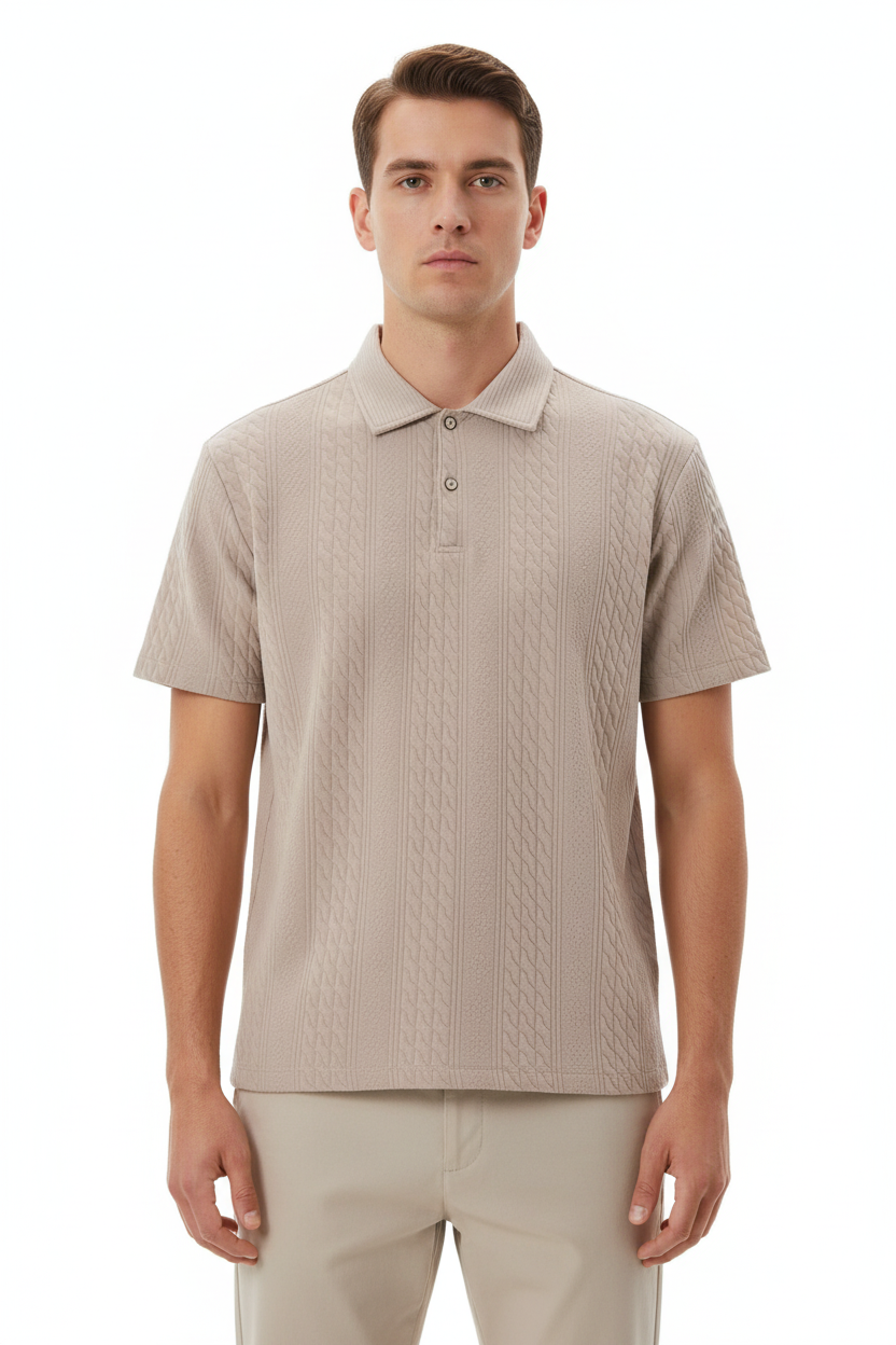 SUENTA Zahara | Herren Struktur-Polo – Texturiertes Gewebe & Casual-Chic