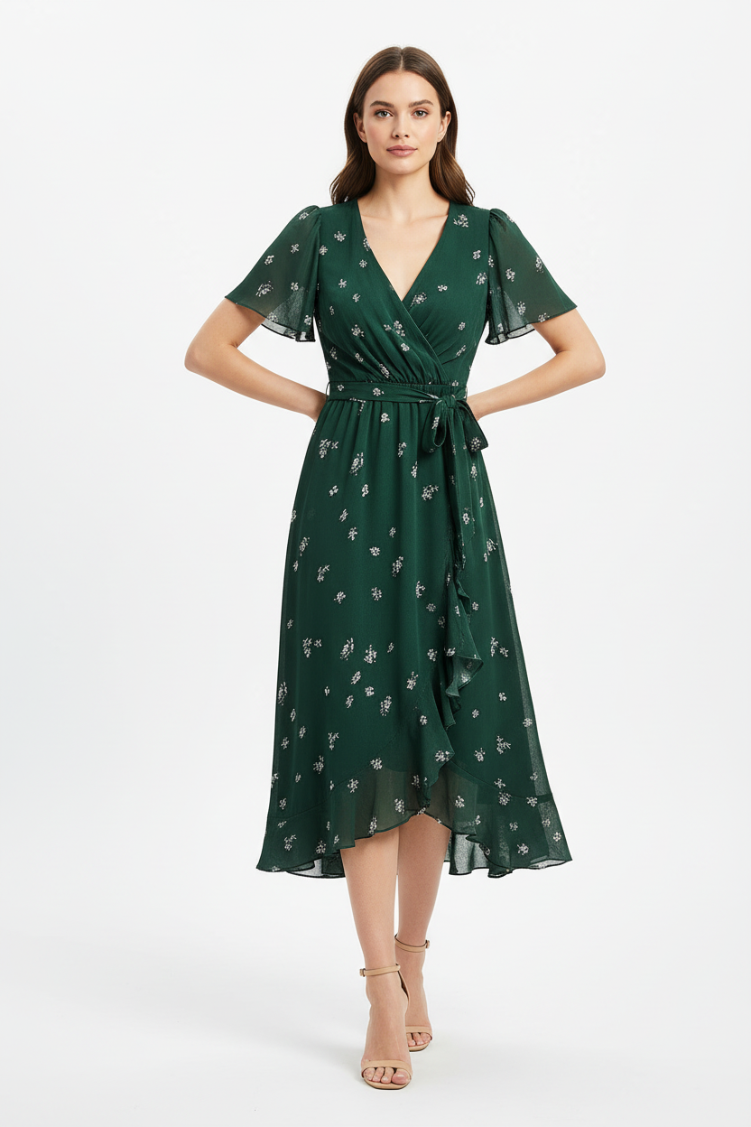 SUENTA Silk | Damen Sommerkleid – V-Ausschnitt, Hochwertig & Atmungsaktiv