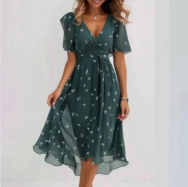 SUENTA Silk | Damen Sommerkleid – V-Ausschnitt, Hochwertig & Atmungsaktiv