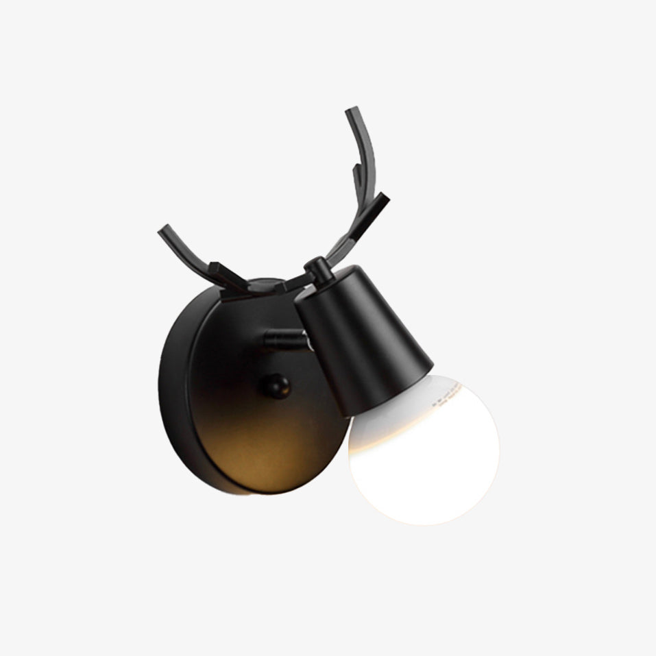 SUENTA LED-Wandleuchte in Form eines Holzgeweihs Weiß oder Schwarz Schwarz - A