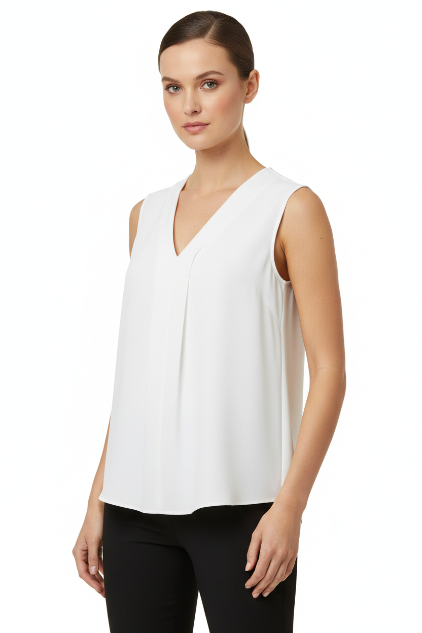SUENTA Damen-Top Ärmelloses Elegantes Taillierter Schnitt Fließende Silhouette