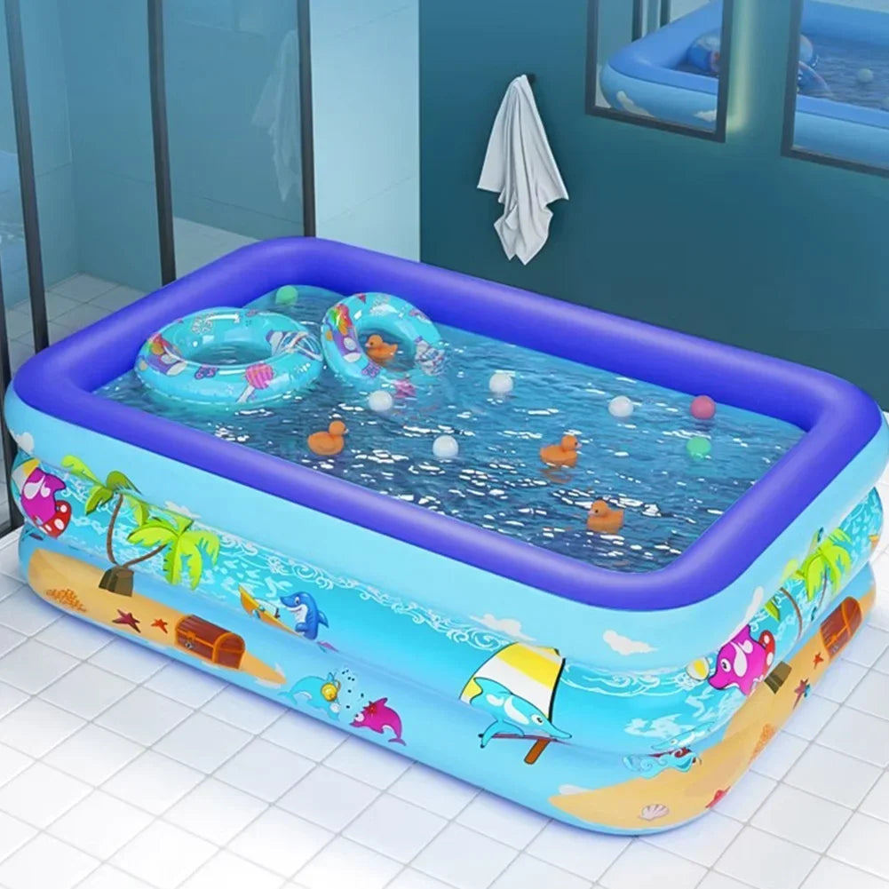SUENTA Aufblasbares Kinderplanschbecken 110 bis 180 cm PVC Cartoon