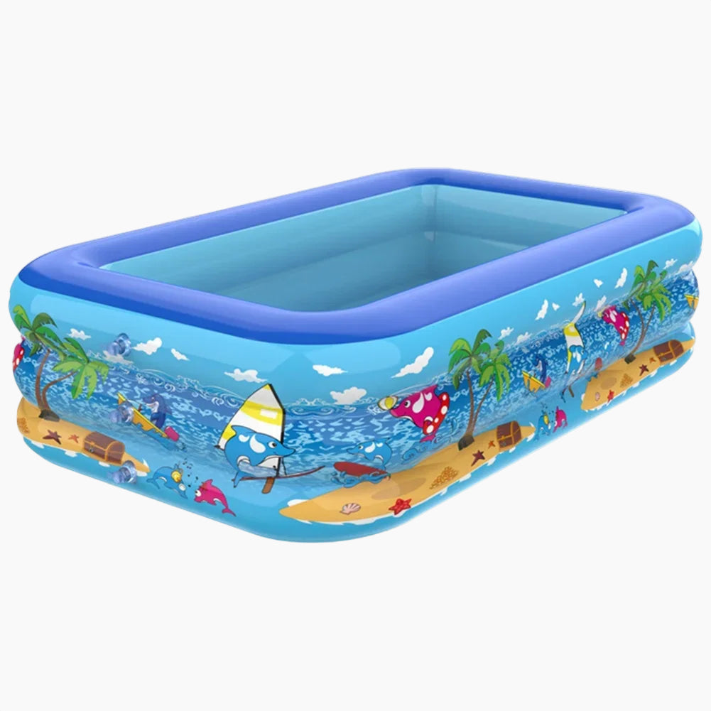 SUENTA Aufblasbares Kinderplanschbecken 110 bis 180 cm PVC Cartoon 110X83X34CM