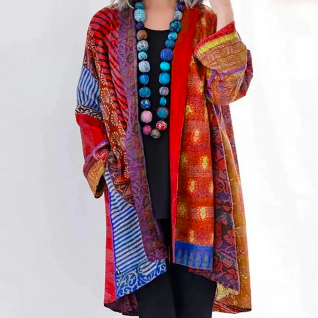 Chāme | Dámský volně střižený pletený kardigan v boho stylu v délce duster