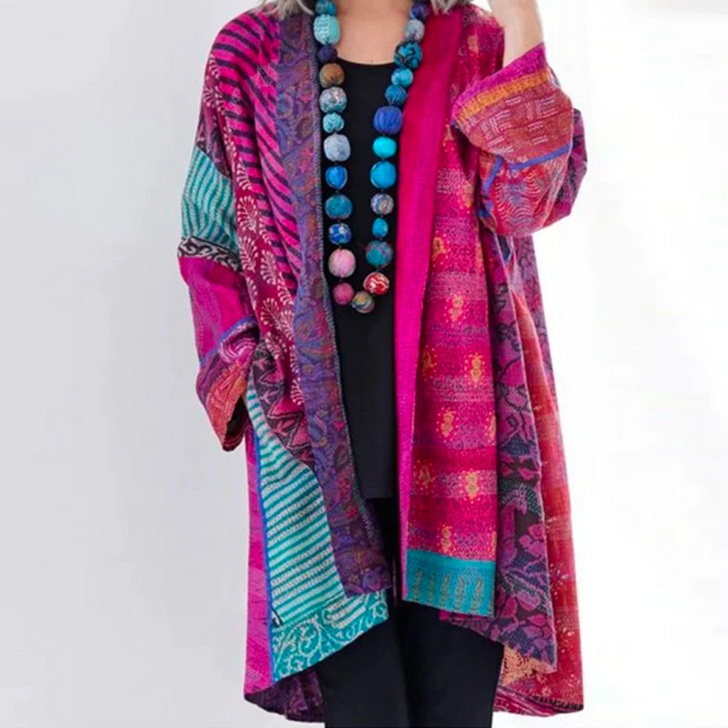 Chāme | Dámský volně střižený pletený kardigan v boho stylu v délce duster
