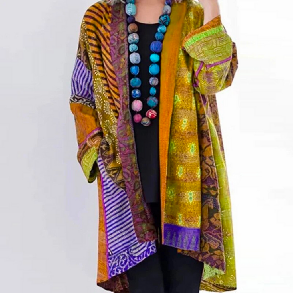 Chāme | Dámský volně střižený pletený kardigan v boho stylu v délce duster