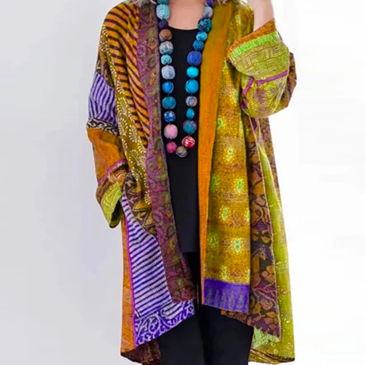 Chāme | Dámský volně střižený pletený kardigan v boho stylu v délce duster
