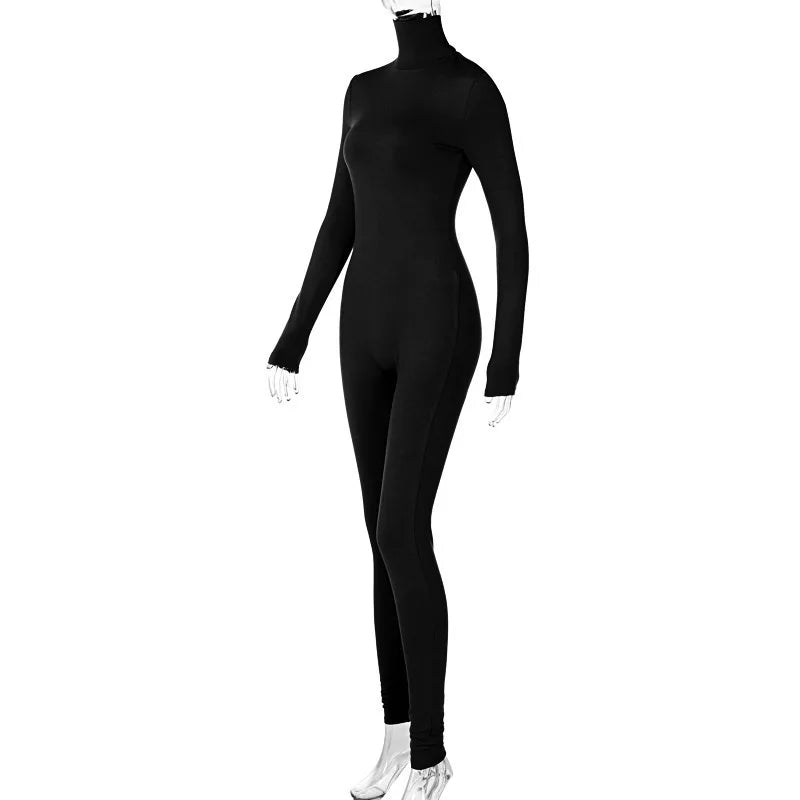 SUENTA Damen Jumpsuit Stilvoller Stretch-Jumpsuit Mit Elastischem Bund Schwarz