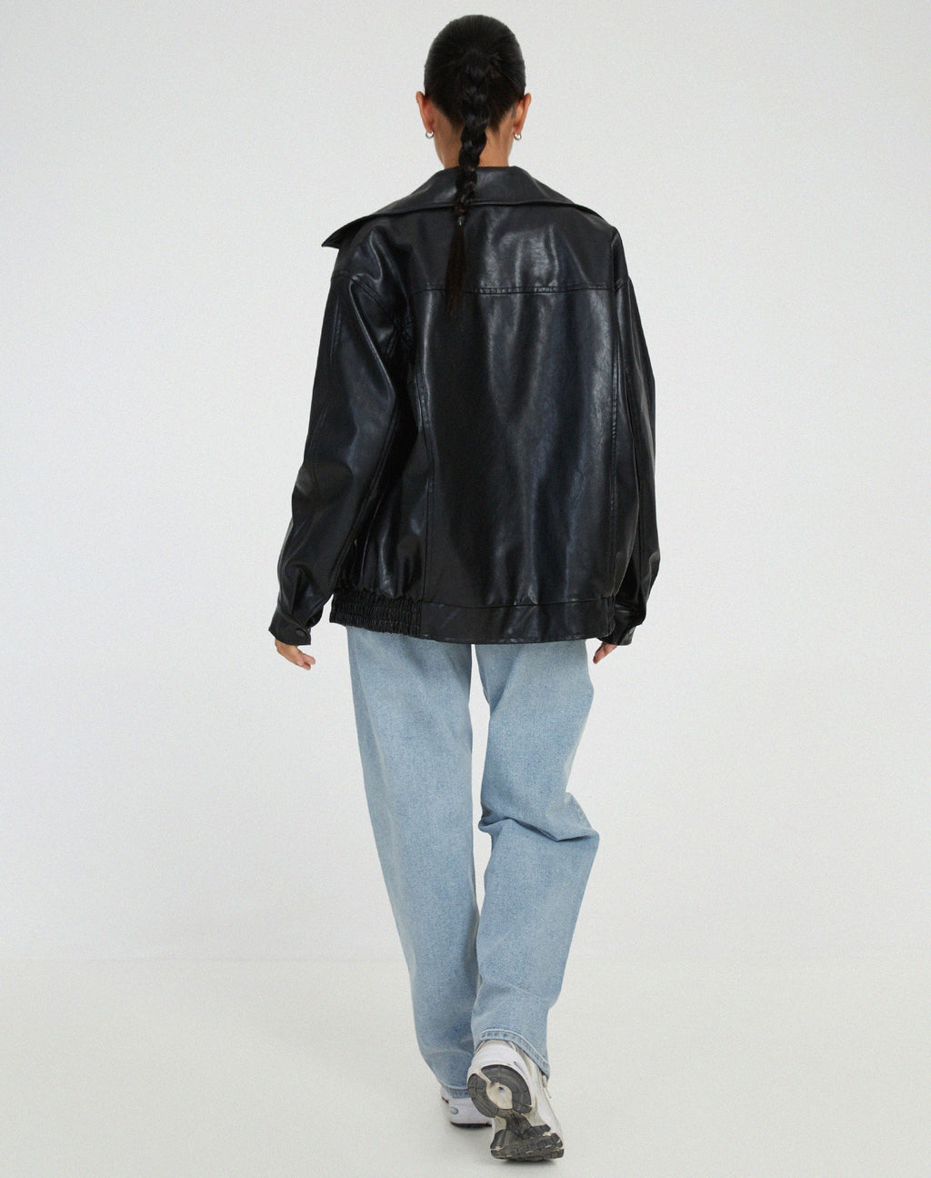 SUENTA Damen Oversized Lederjacke Elegante Für Jede Gelegenheit