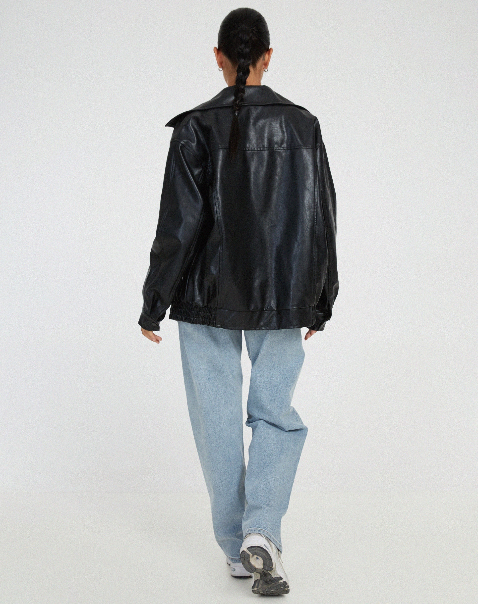 SUENTA Damen Elegante Oversized Lederjacke Für Jeden Anlass Jacke
