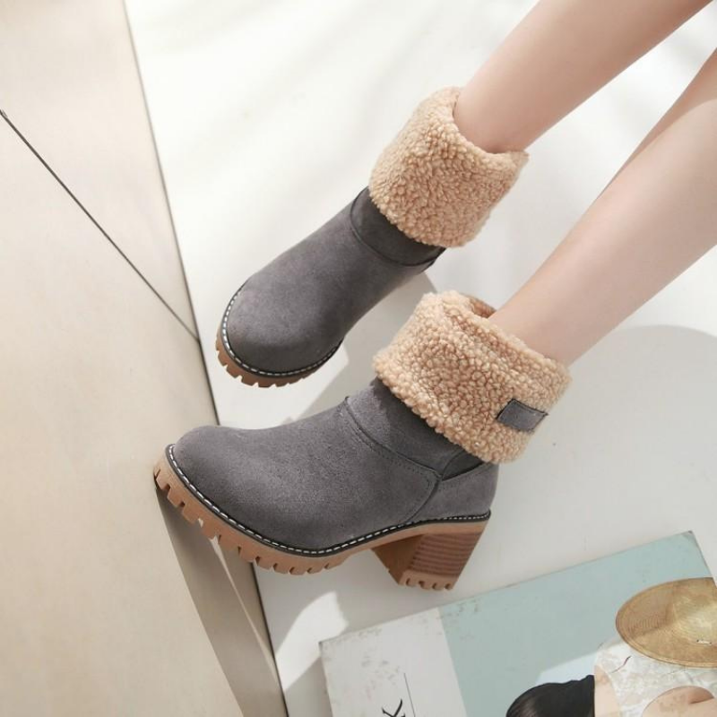SUENTA Damenstiefel Warme Gefütterte Für Den Winter Bequem - Winterstiefel