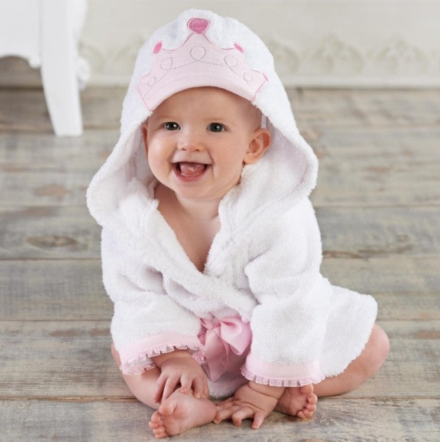 SUENTA Baby-Bademantel Baumwolle Tierkapuze Weicher Bequem Warm Prinzessin