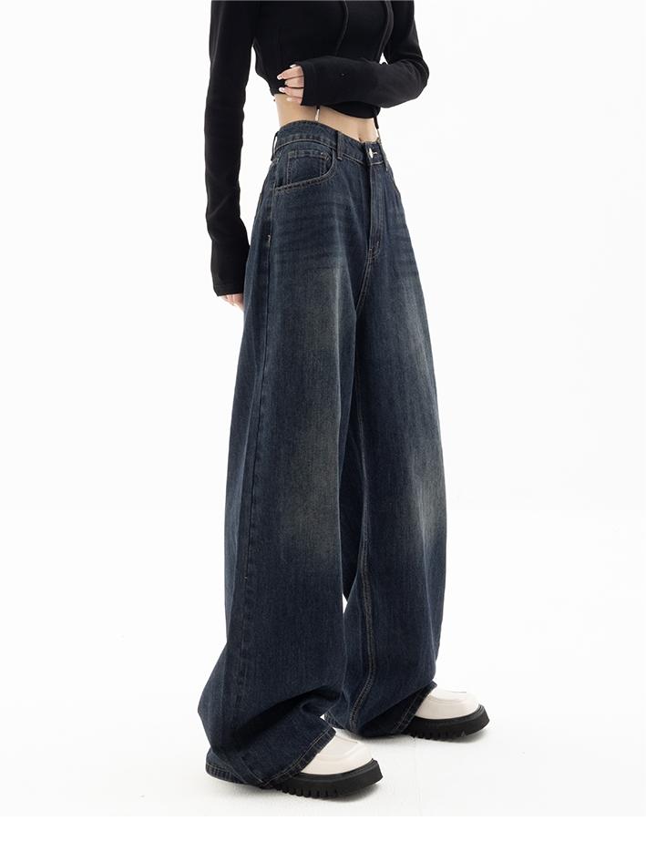 SUENTA Jeans Boyfriend-Fit Blauen Baumwollmischung Casual Vintage