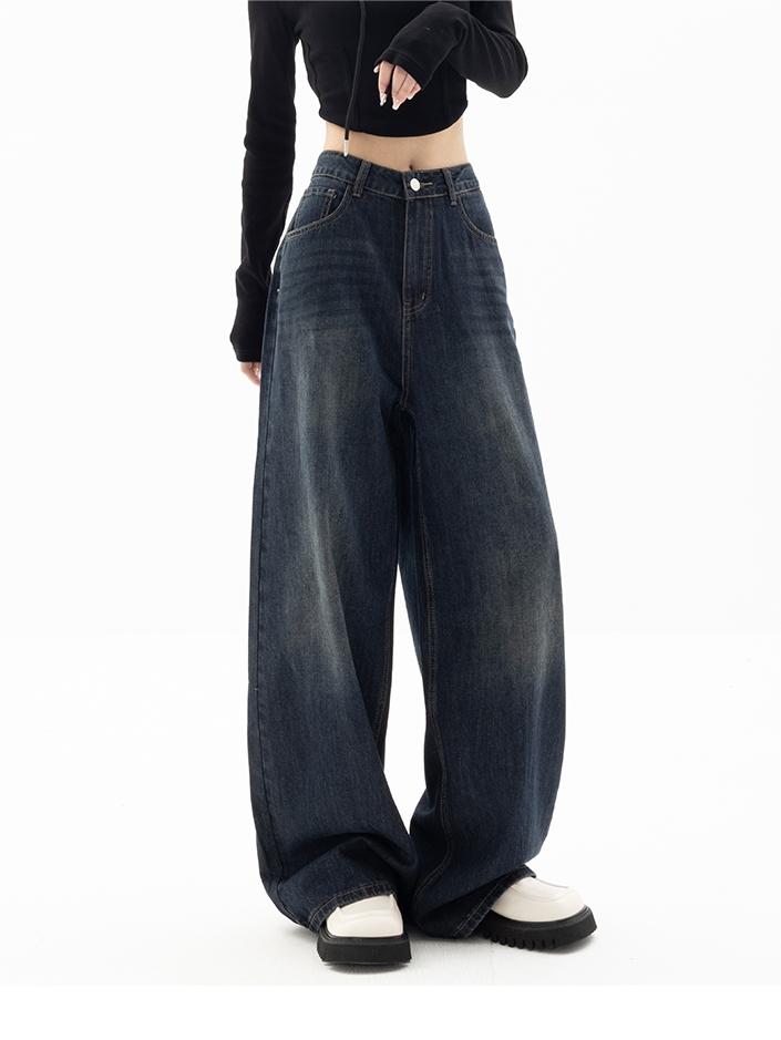 SUENTA Jeans Boyfriend-Fit Blauen Baumwollmischung Casual Vintage