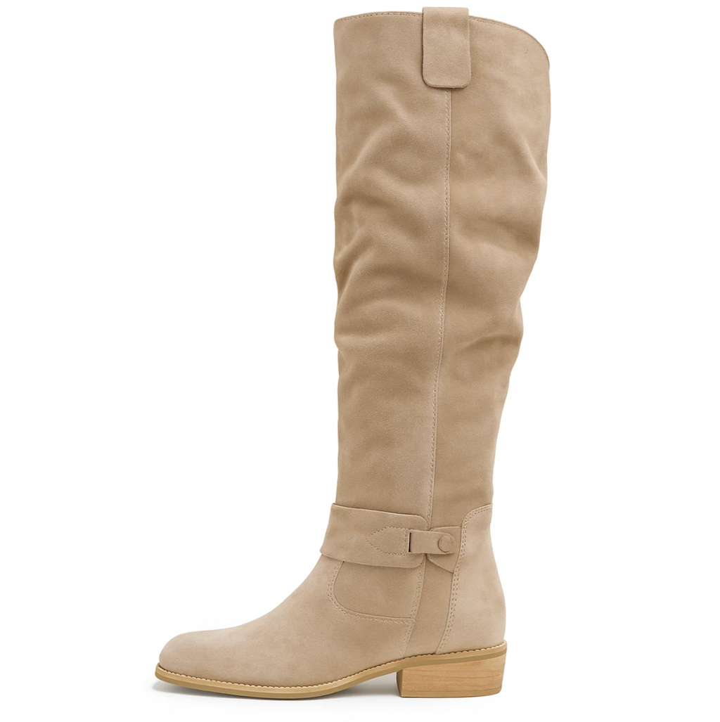 SUENTA Stiefel Aus PU Leder Weiches Innenfutter Zeitlose Eleganz Beige