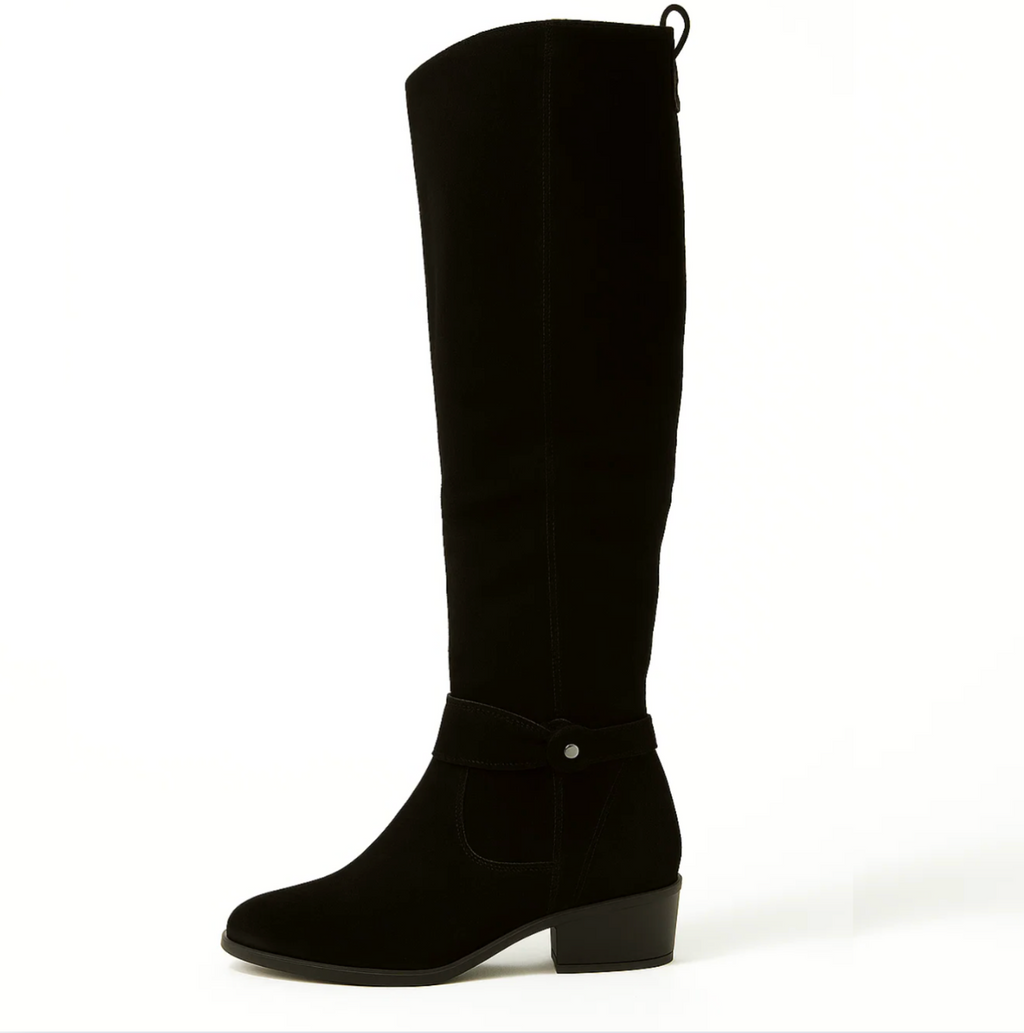SUENTA Stiefel Aus PU Leder Weiches Innenfutter Zeitlose Eleganz Schwarz