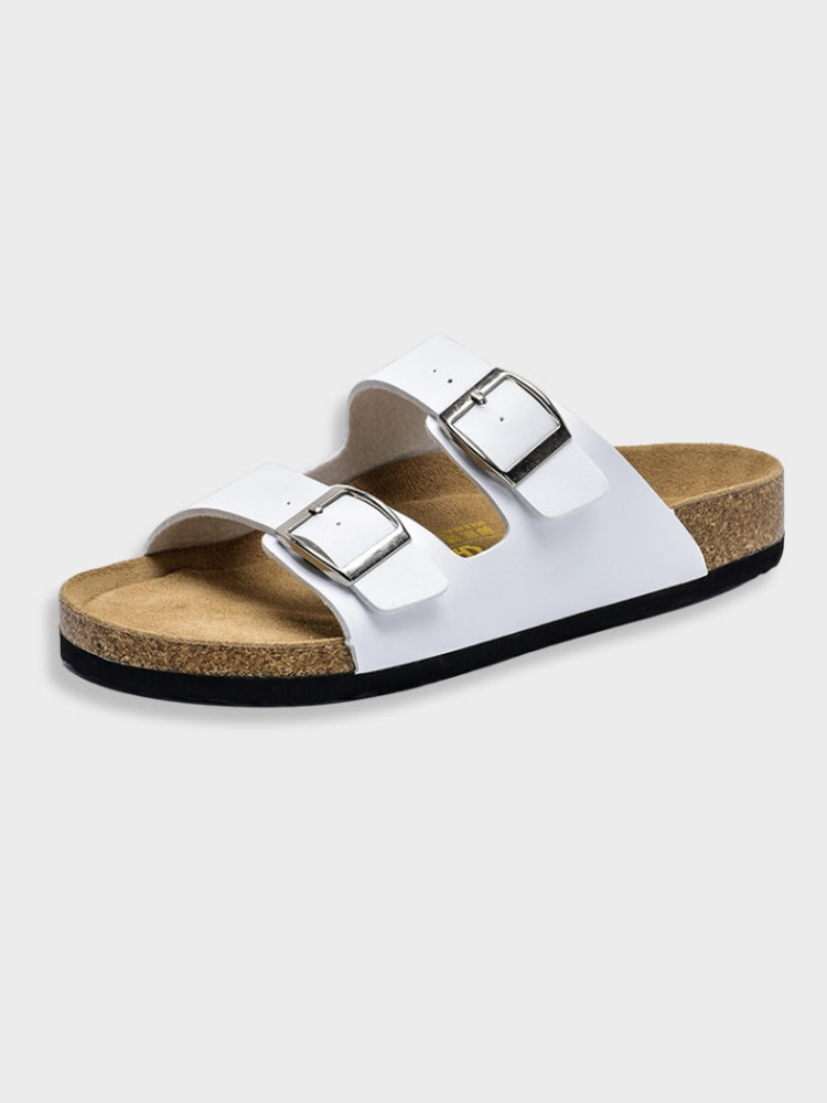 SUENTA Bequeme Arizona Sandalen Kunstleder Mit Robuster Sohle Weiß