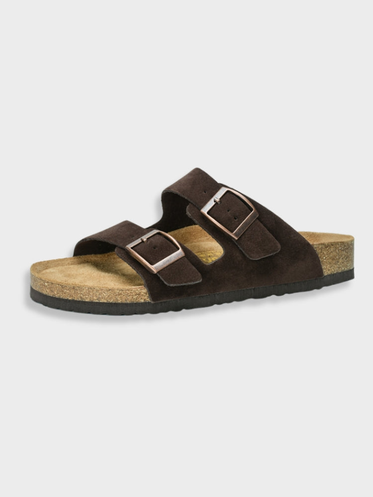 SUENTA Bequeme Arizona Sandalen Kunstleder Mit Robuster Sohle Braun