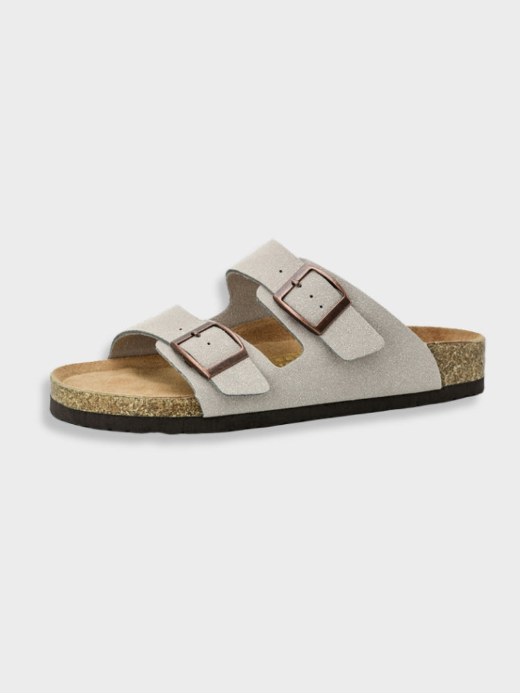 SUENTA Bequeme Arizona Sandalen Kunstleder Mit Robuster Sohle Grau