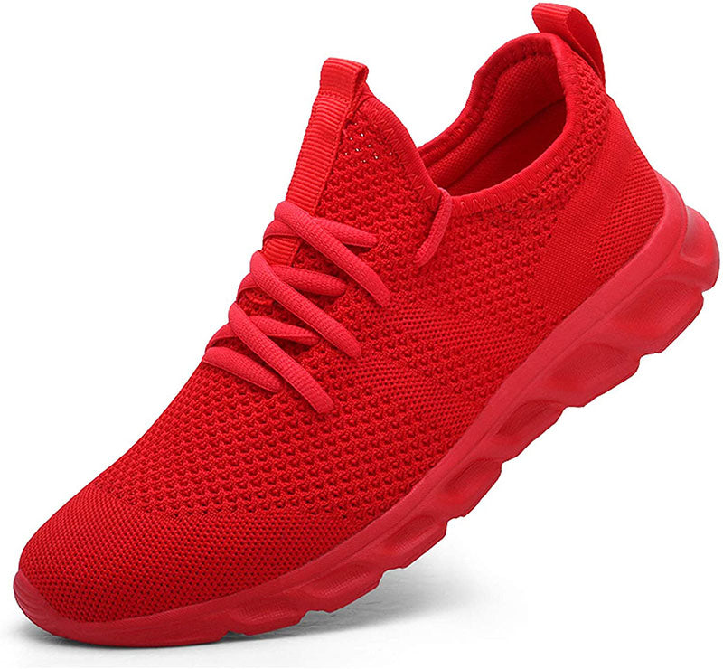 SUENTA Damen Sneaker Atmungsaktivem Stoff 4 Cm Unter Der Ferse Fußgewölbe-Stütze Rot