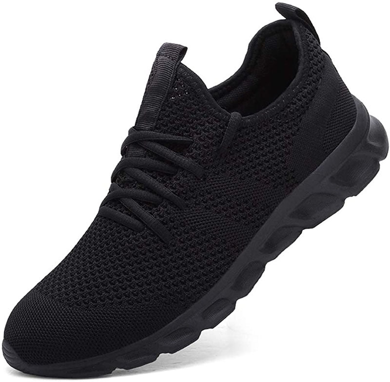SUENTA Damen Sneaker Atmungsaktivem Stoff 4 Cm Unter Der Ferse Fußgewölbe-Stütze Schwarz