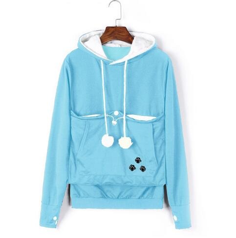 SUENTA Hoodie Schlafplatz Katzenhaaren Komfort Katze Hoodie Blau