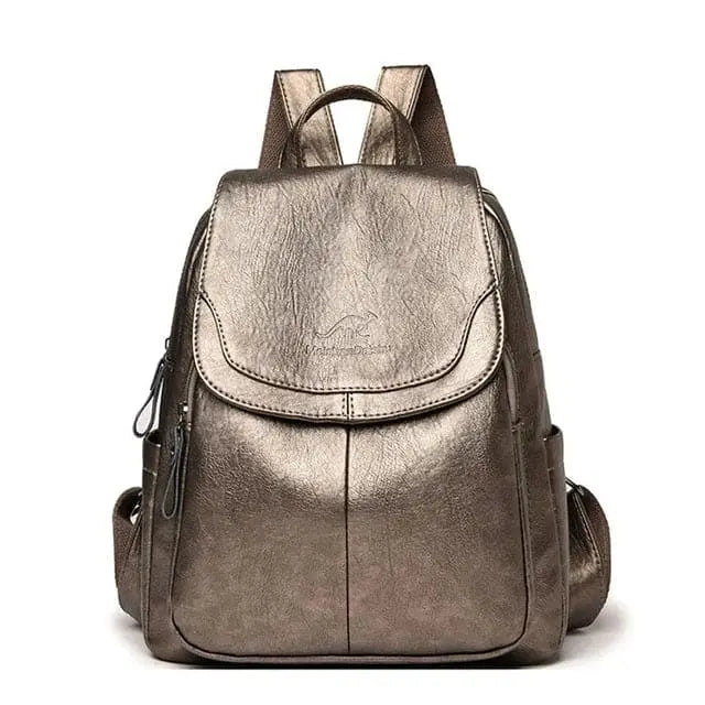 SUENTA Bersh | Damen-Lederrucksack – Diebstahlsicheres Design, echtes Leder & urbane Eleganz Bronze