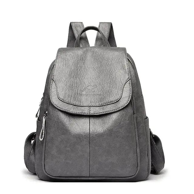 SUENTA Bersh | Damen-Lederrucksack – Diebstahlsicheres Design, echtes Leder & urbane Eleganz Dunkelgrau