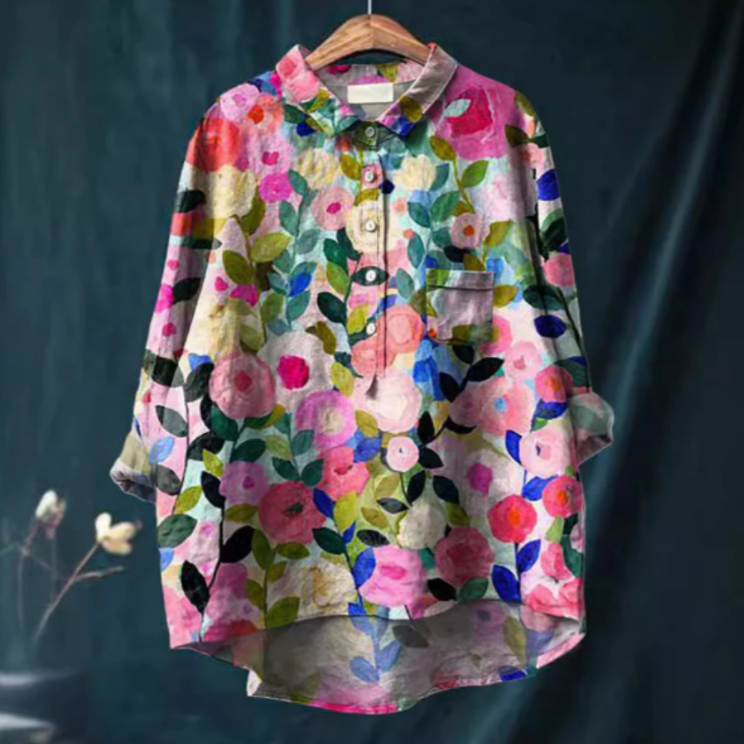 SUENTA Sephira | Damenbluse mit Blumenprint rosa