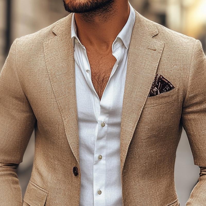 SUENTA Ranches | Herren Blazer Klassischer Schnitt Zwei Knöpfen – Luxus Sakko Elegant & Tailored Anzugjacke
