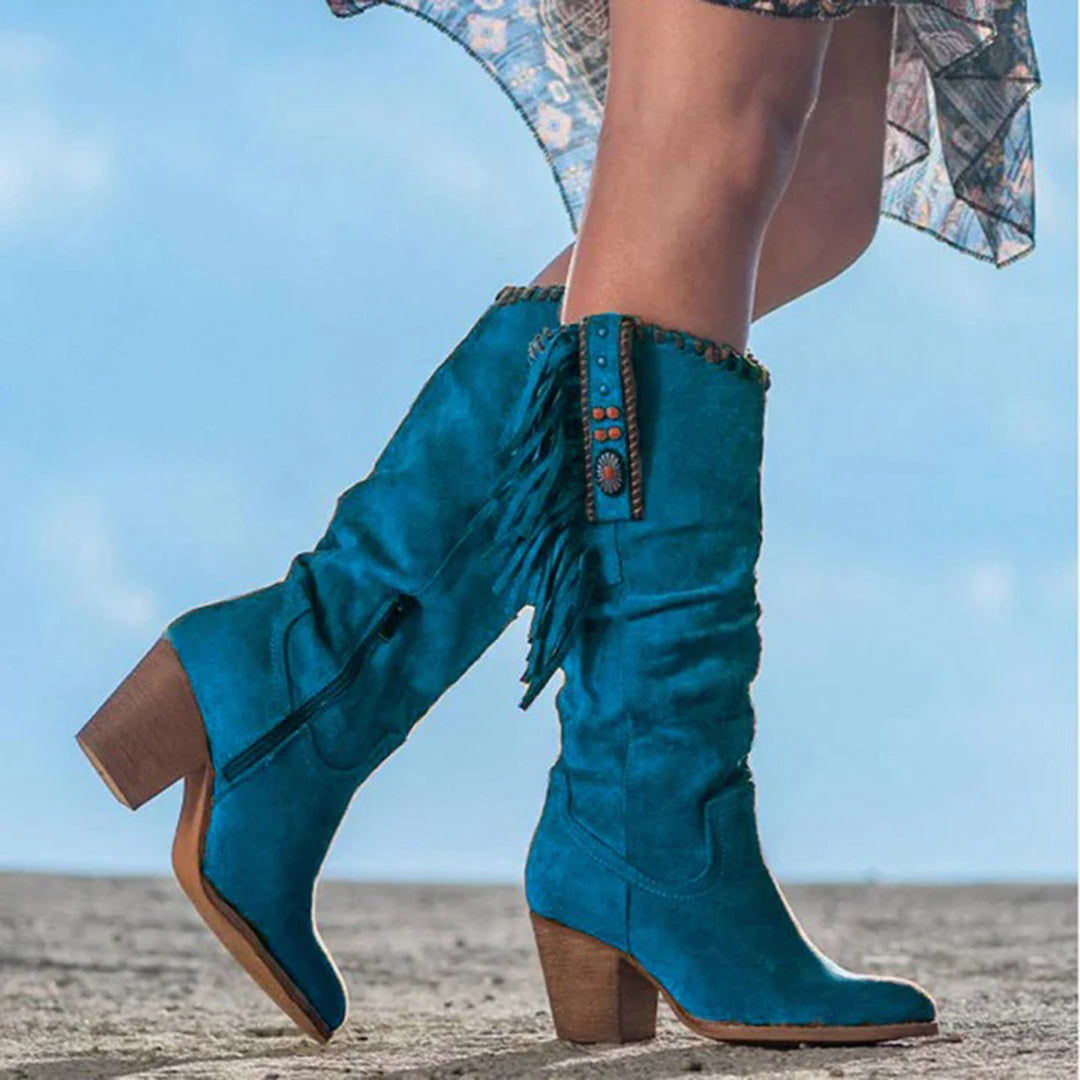 SUENTA Ushuaï Damen Western-Stiefeletten - Stilvoll und Bequem für den Alltag Blau