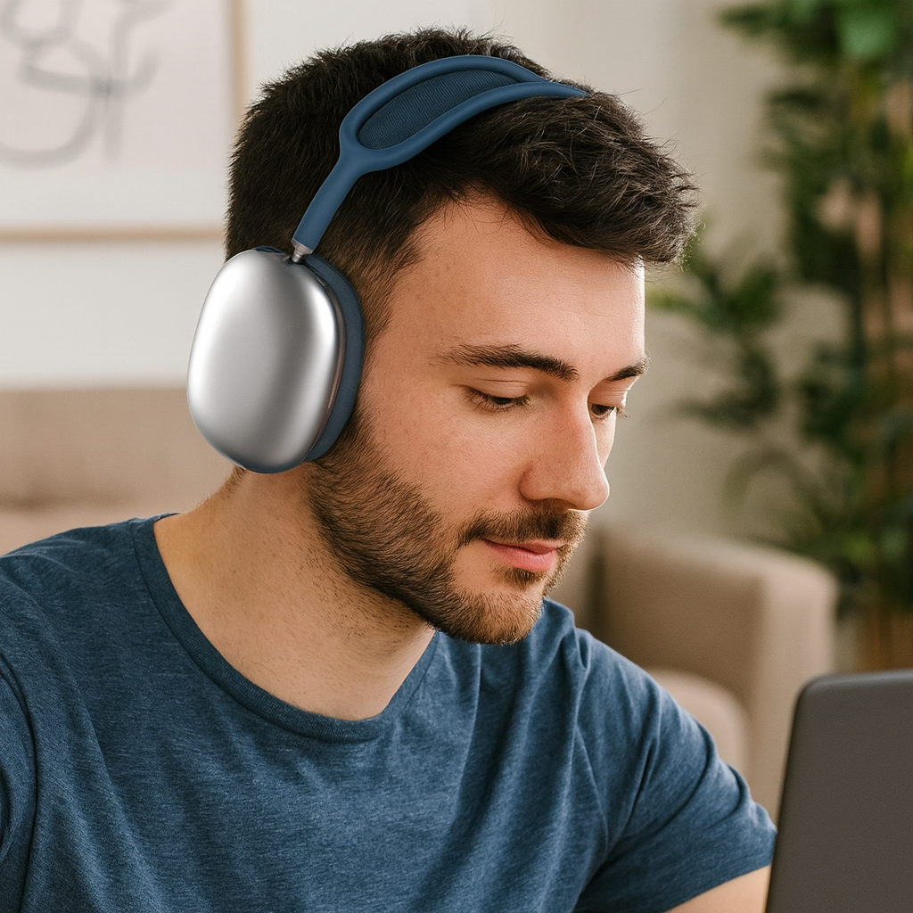 SUENTA Bluetooth Over-Ear Noise-Cancelling-Kopfhörer Kopfhörer Blau
