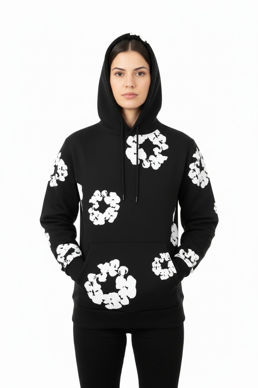 SUENTA Blumen-Trainingsanzug (Hose + Kapuzenpulli) Bequeme Hose Hoodie