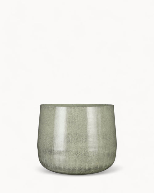 Blumentopf Groß Metall Hellgrau Ø37 cm für Modernes Interieur 0